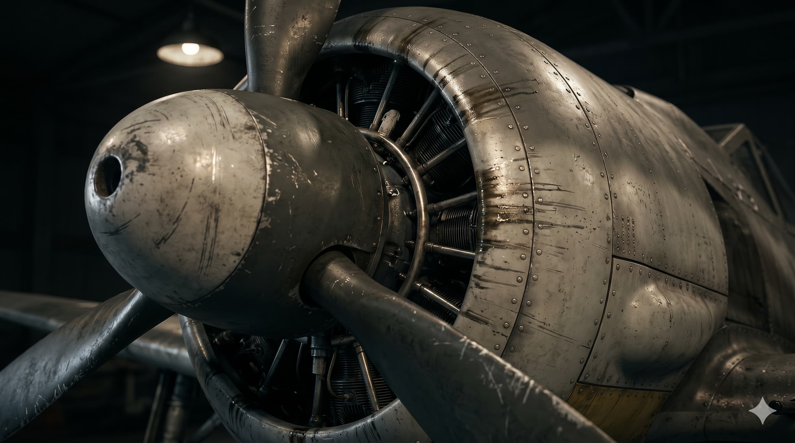 Focke-Wulf Fw 190 — детайл на радиалния двигател BMW 801