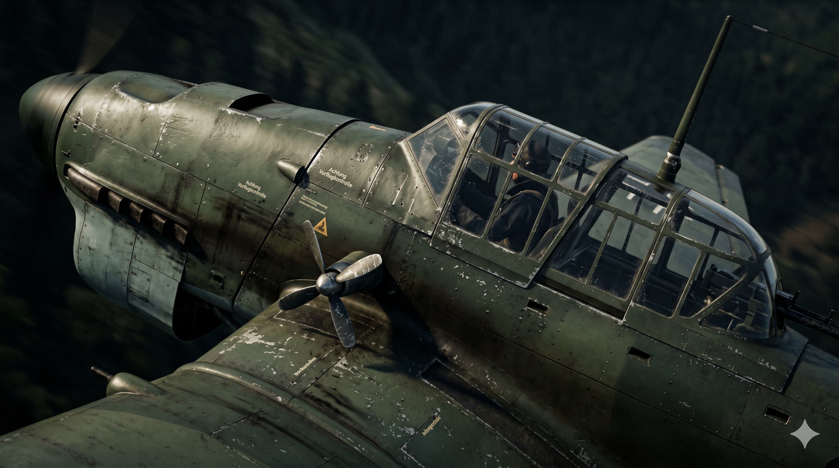Junkers Ju 87 Stuka — детайл на кабината и носа